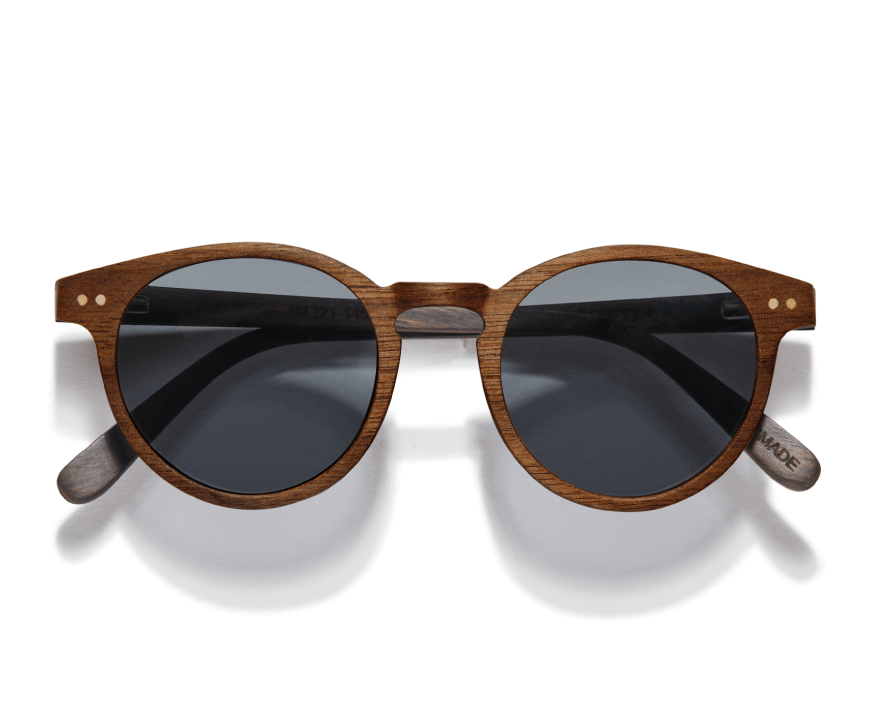 Kraywoods Tom & Cat, Bamboo Retro-Round Sunglasses featuring Gradient Brown Lenses with 100% UV Protection