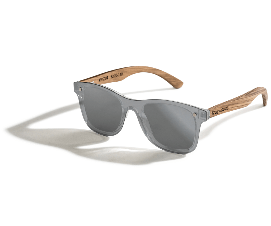 Kraywoods Rover Lunettes de soleil carrées réfléchissantes argentées 100 % polarisées UV