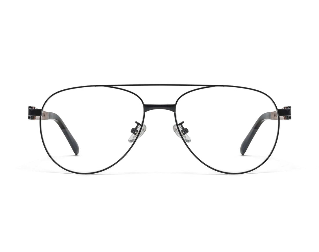 Purpose Black - Lunettes aviateur vintage en métal noir