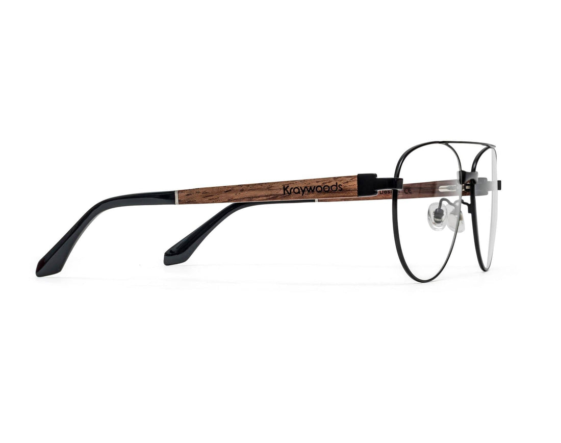 Purpose Black - Lunettes aviateur vintage en métal noir