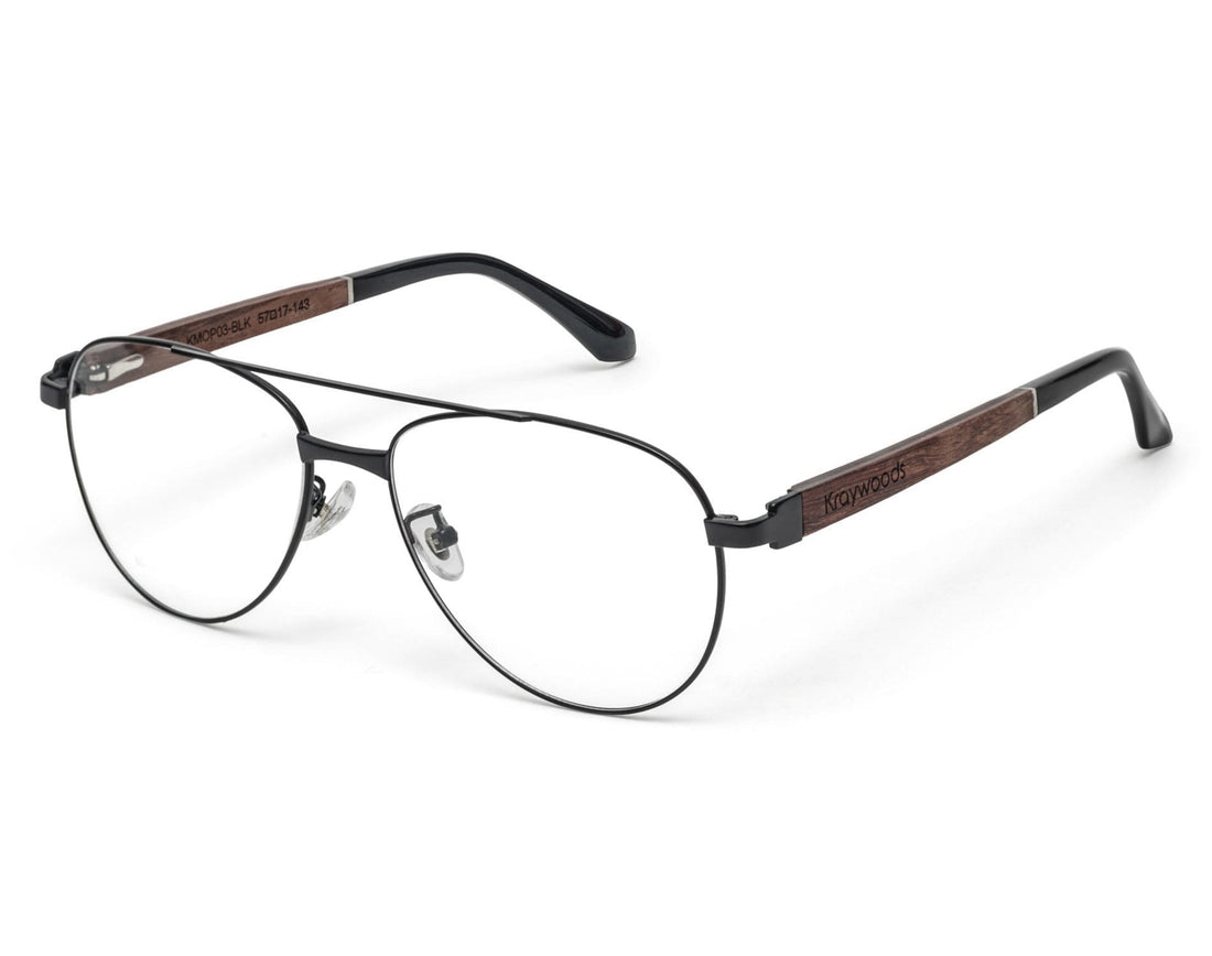 Purpose Black - Lunettes aviateur vintage en métal noir