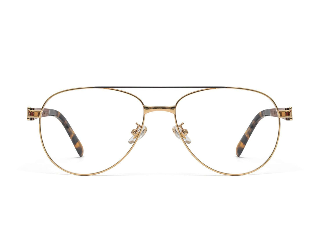 Purpose Gold - Lunettes aviateur vintage en métal doré