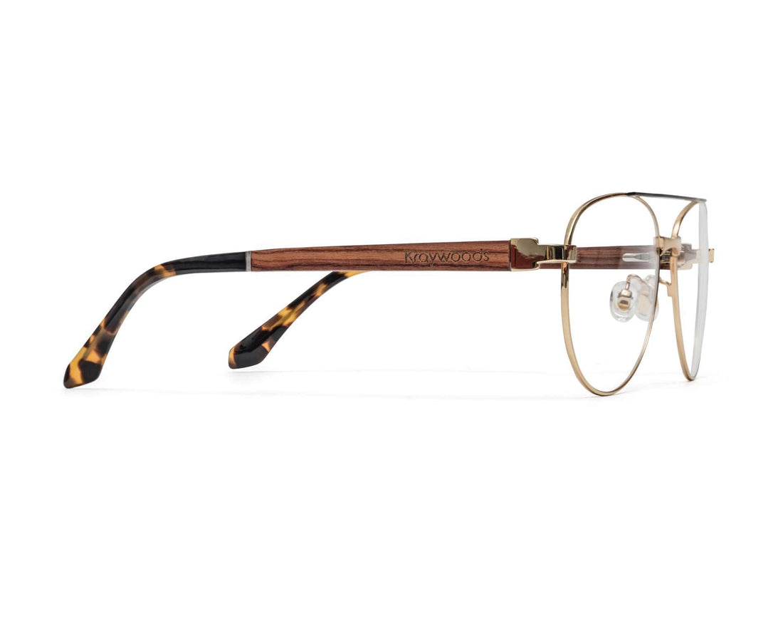 Purpose Gold Eyeglasses, Oversized Aviator Glasses