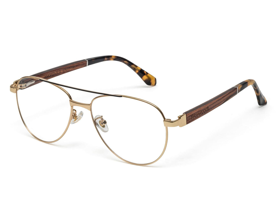 Purpose Gold - Vintage Aviator Eyeglasses in Gold Metal