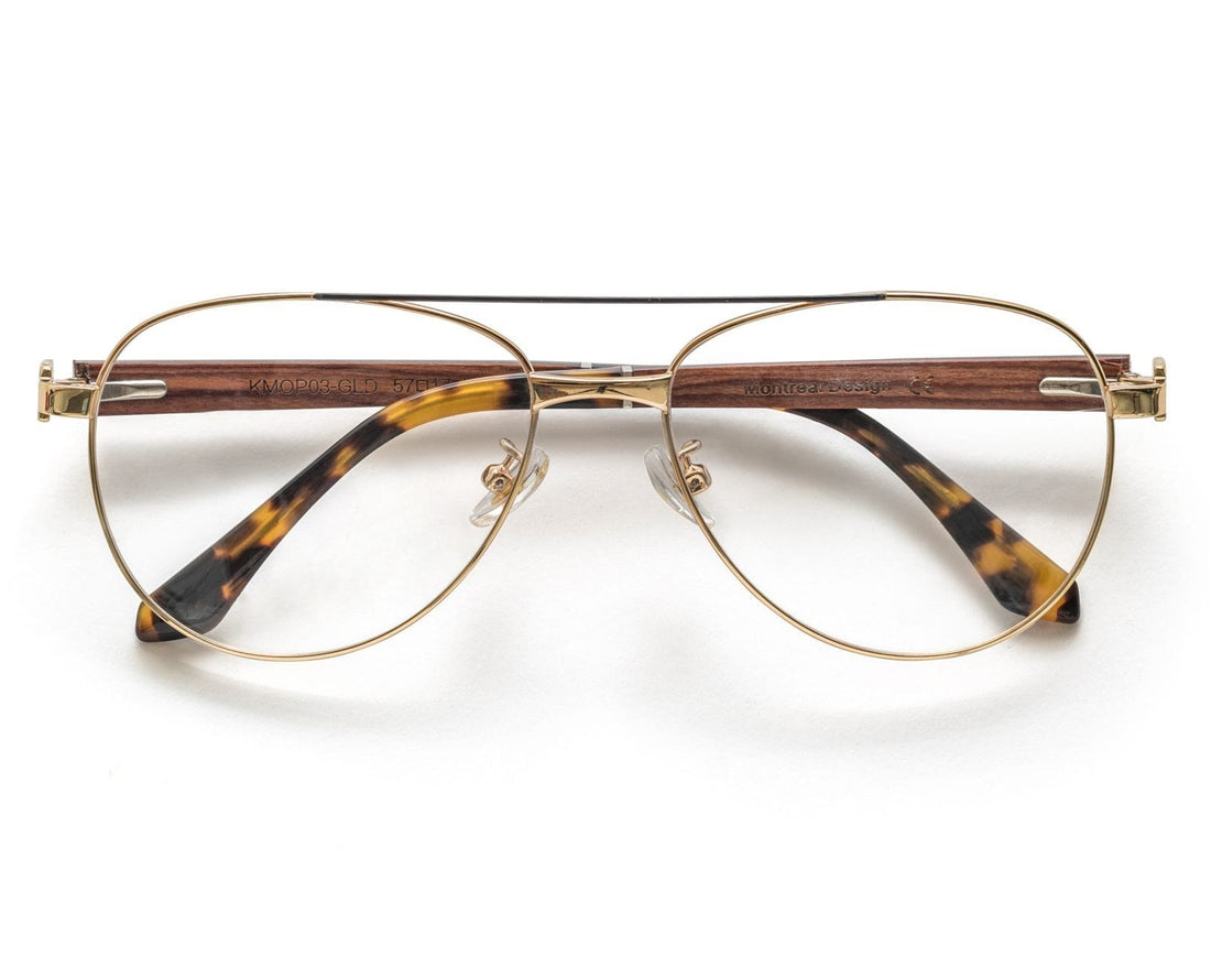 Purpose Gold - Vintage Aviator Eyeglasses in Gold Metal