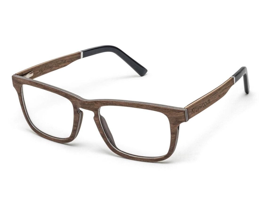 Bold Brown - Rectangle Eyeglasses made from Oak Wood