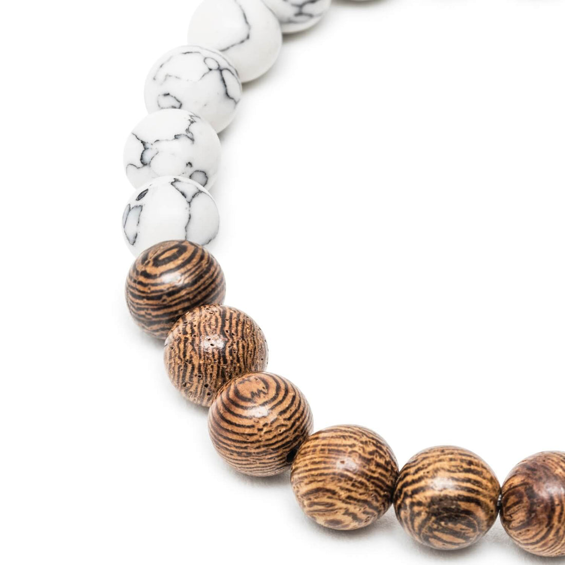 Bracelet en marbre avec perles en bois pour femme