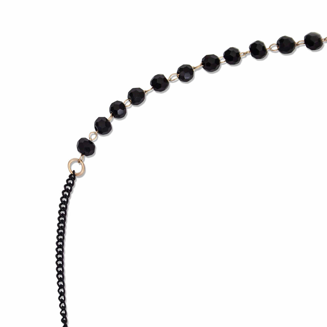 Schwarze Perlenkette für Brillen