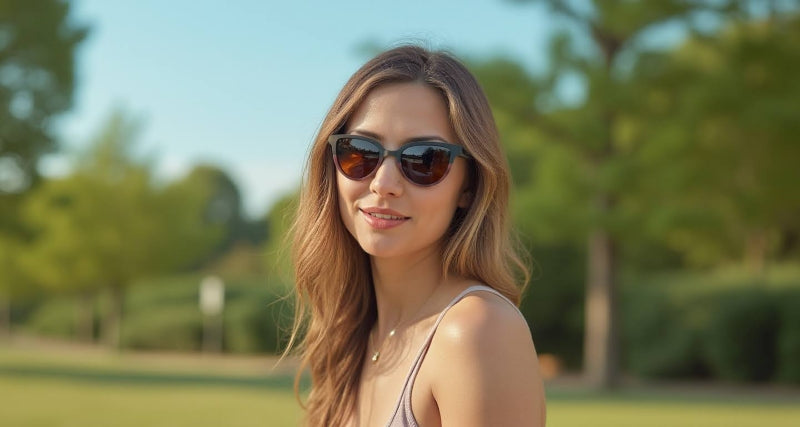 mujer con gafas de sol polarizadas ivy