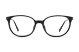 Serene Negro, Gafas Ovaladas de Acetato Negro - Delantero