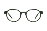Wonder Green, Gafas redondas geométricas de acetato verde - Delantero
