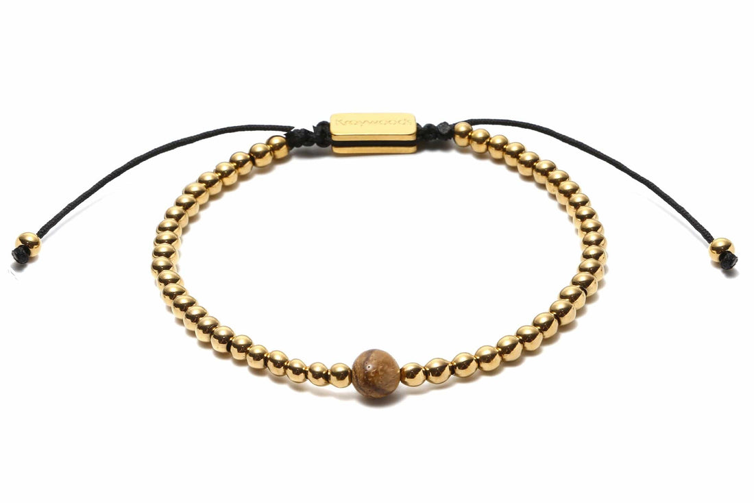 Pulsera de macramé dorada