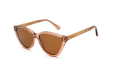 Audrey, Gafas de sol de ojo de gato sobredimensionadas de color rosa - En ángulo
