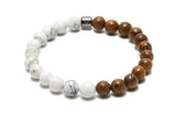 Pulsera de mármol con cuentas de madera para mujer