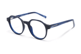 Wonder Navy, Gafas Redondas Geométricas de Acetato Azul Marino - Acodadas