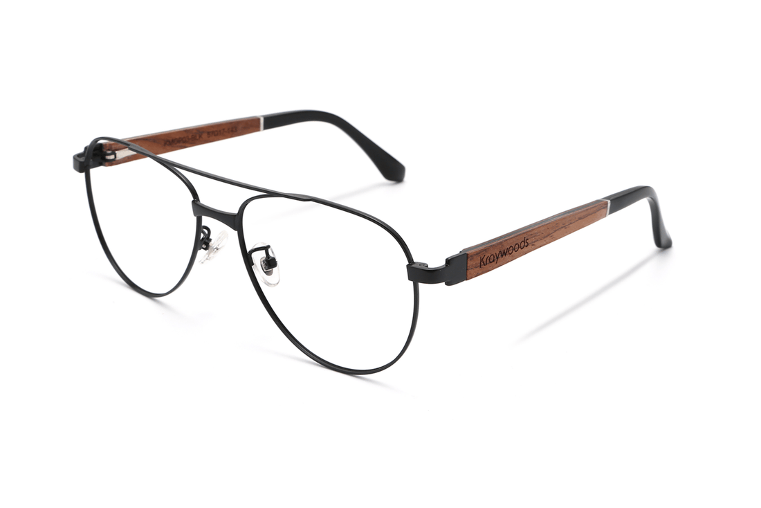 Gafas de Aviador Purpose Negras, Sobredimensionadas - Acodadas