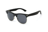 Gafas de Sol Jaguar Negras, Gafas de Sol Browline con Brazos de Madera de Ébano con Protección UV 100%, Lentes Polarizadas - Isométricas