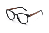 Faith Negro, Gafas Geométricas de Acetato Negro - Acodadas