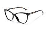 Allure Negro, Gafas de Acetato Negro Ojos de Gato - Acodadas