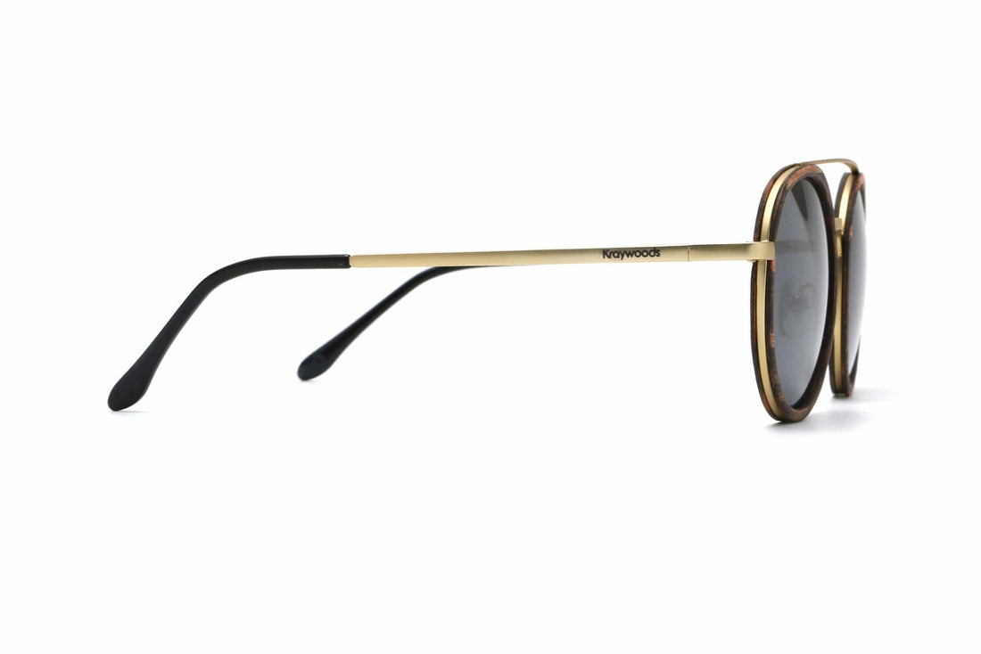 Aspen Gold, Gafas de sol redondas de doble puente - Lado
