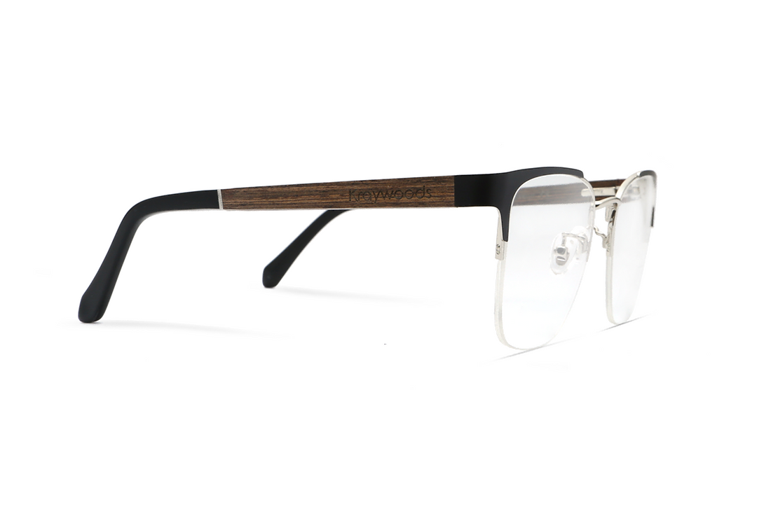 Plata Encantada, Gafas de Ojos de Gato Semi al aire - Lateral