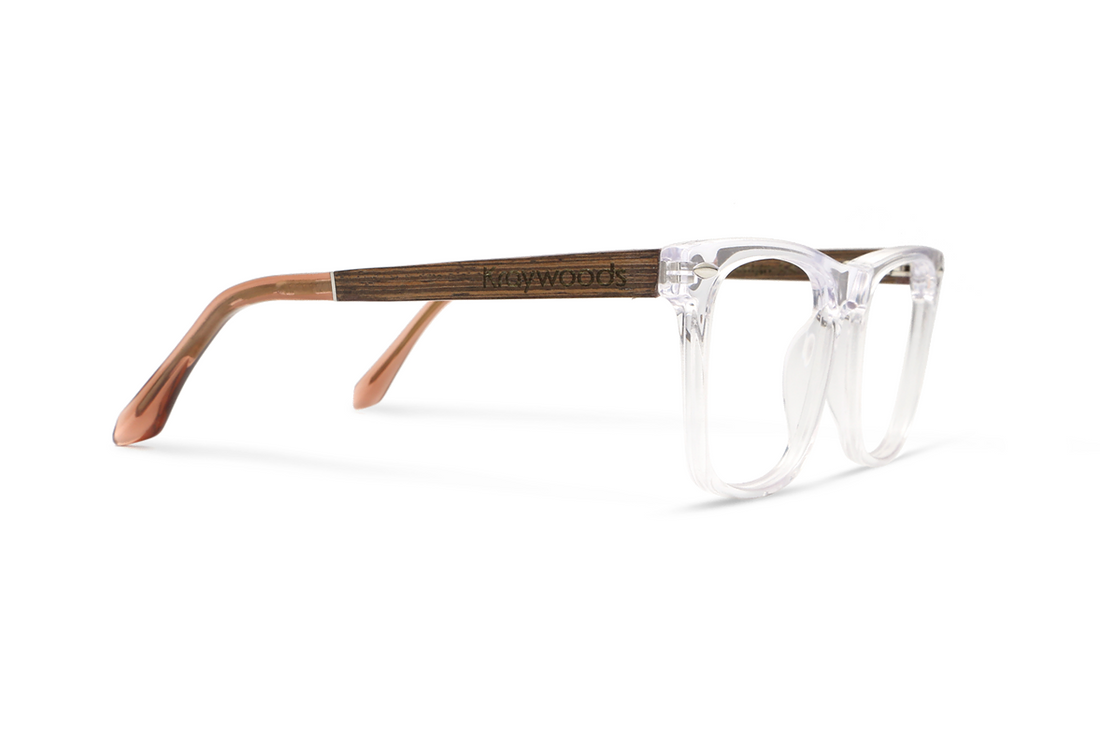 Grace Transparente, Gafas cuadradas de acetato transparente - Lado