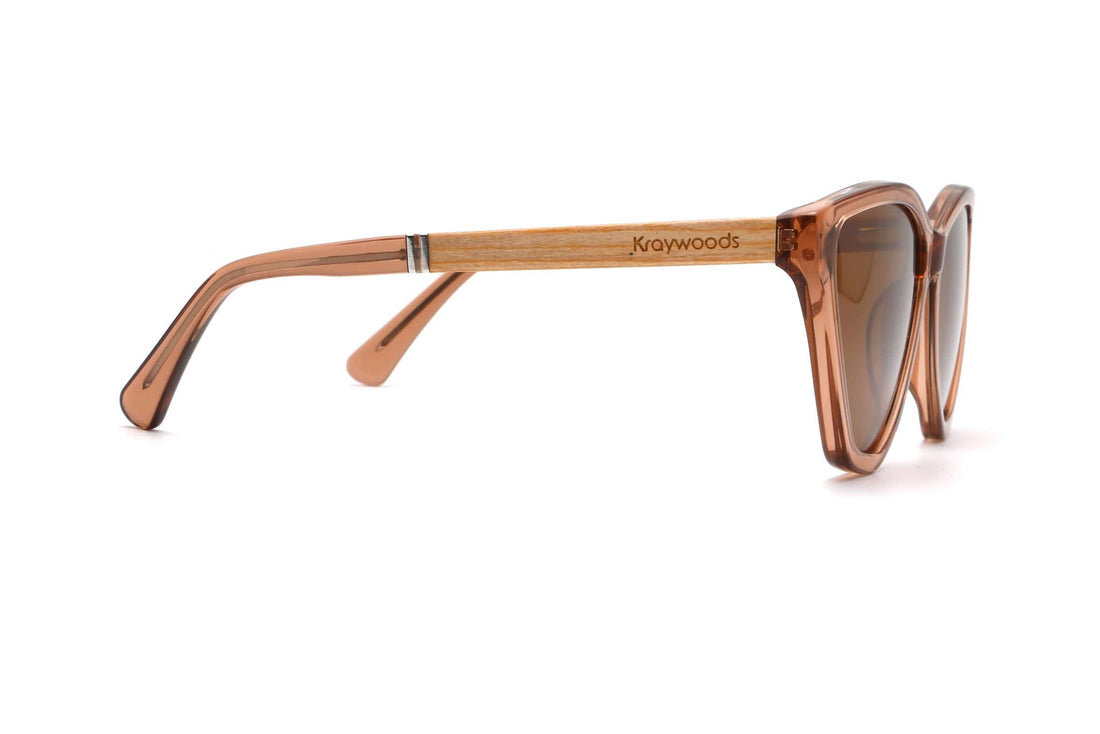 Audrey, Gafas de sol de ojo de gato oversize rosas - Lado