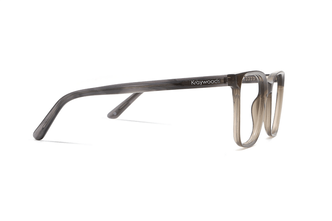 Marvel Gris, Gafas Cuadradas Sobredimensionadas de Acetato Gris - Lado