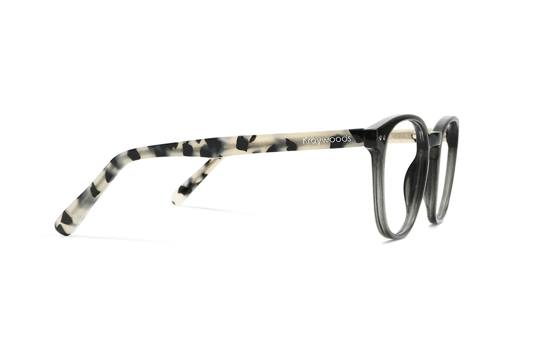 Dare Black, Gafas Retro Cuadradas de Acetato Negro - Lado