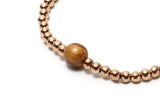 Pulsera de cuentas de oro rosa Macramé