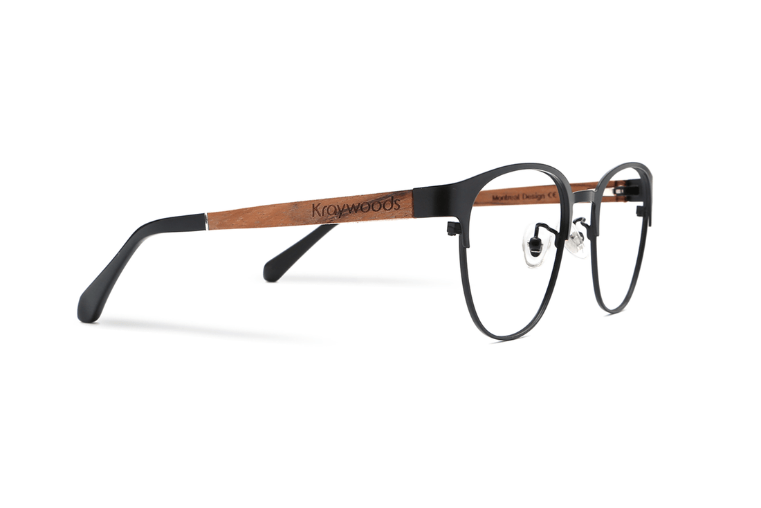 Negro Honesto, Gafas de Frontal Negro - Lateral