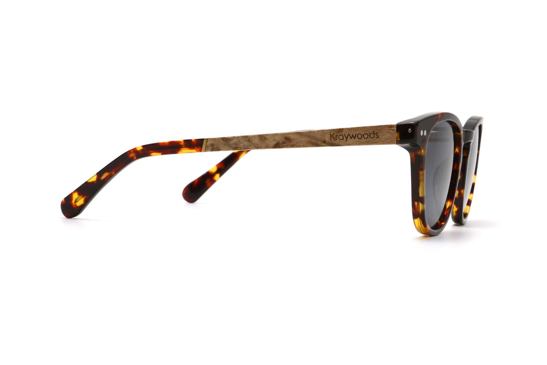 Carter, Gafas de sol cuadradas retro de tortuga verde - Lado
