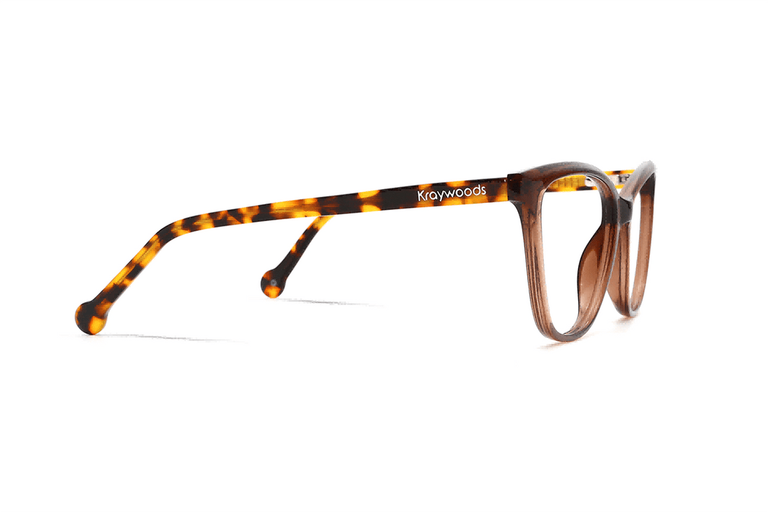 Allure Marrón, Gafas de Acetato Marrón Ojos de Gato - Lado