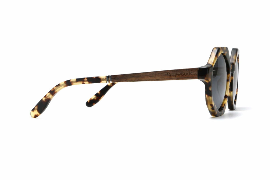 Meteor, gafas de sol octogonales marrón tortuga - Lado