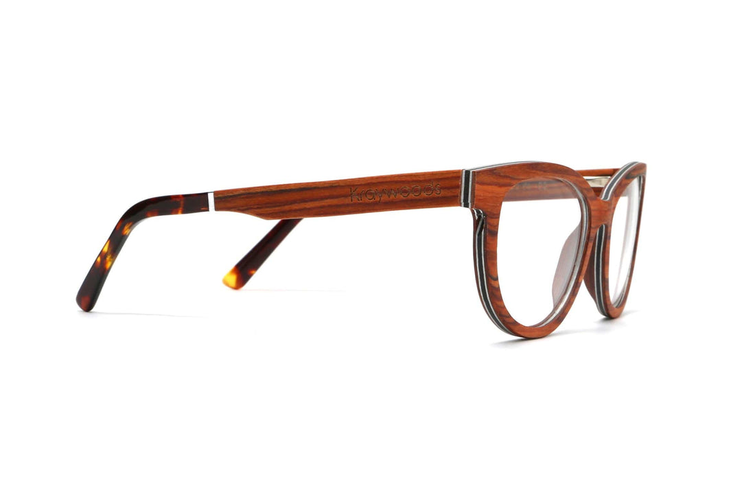 Charm Rose, Cat Eye Gafas de madera de cerezo - Lateral