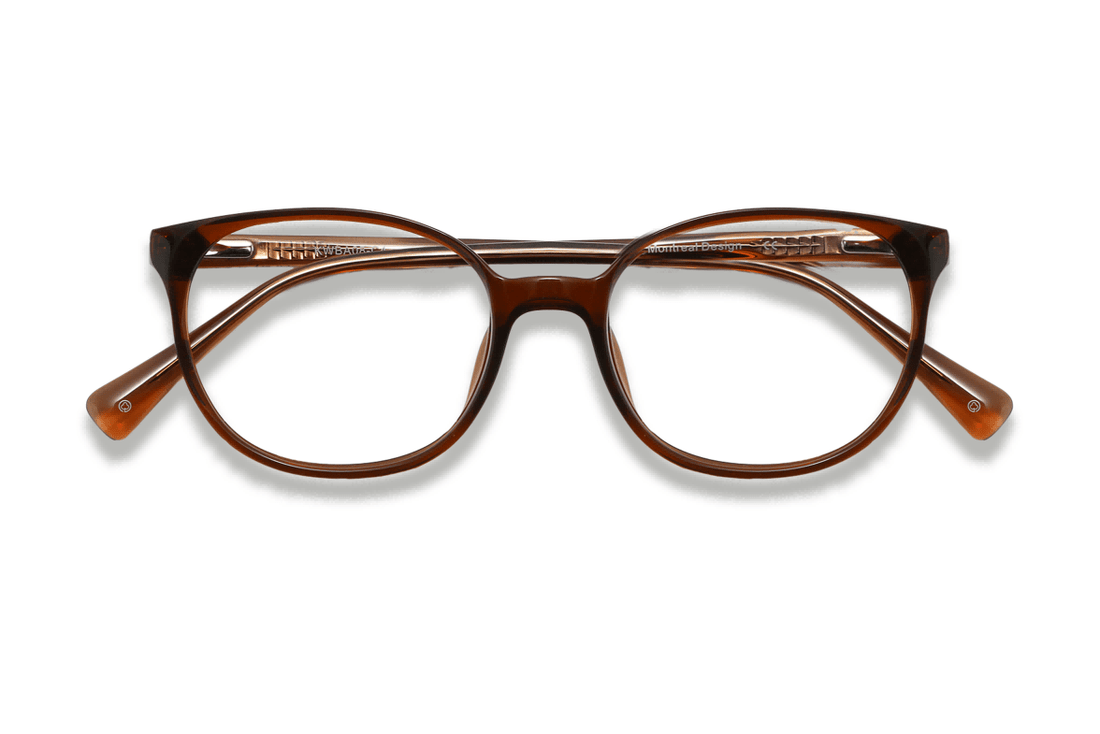 Gafas Ovaladas de Acetato Marrón Sereno - Plegadas