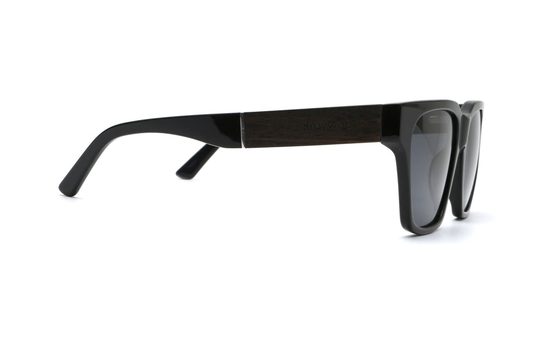 Ava, Gafas de sol cuadradas oversize negras - Lado
