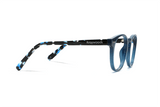 Dash Navy, Gafas Retro Cuadradas de Acetato Azul Marino - Lado