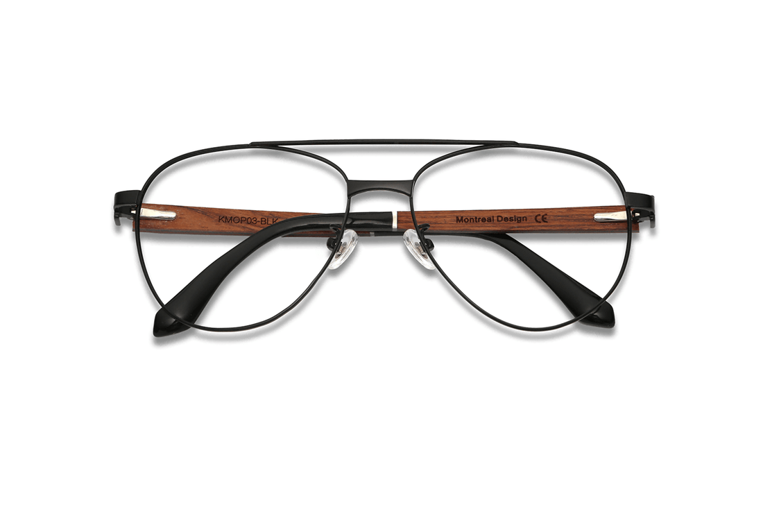 Gafas de Aviador Purpose Negras, Sobredimensionadas - Plegadas