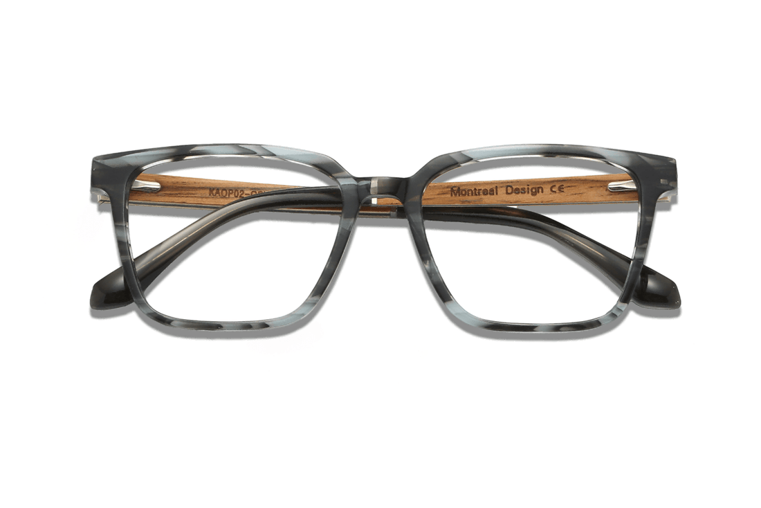 Trust Gris, Gafas cuadradas de acetato gris - Plegadas