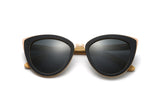 Willow, Gafas de sol negras de ojo de gato sobredimensionadas - Plegadas