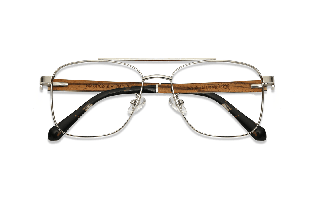 Drive Plata, Gafas de Aviador Retro Cuadradas - Plegadas