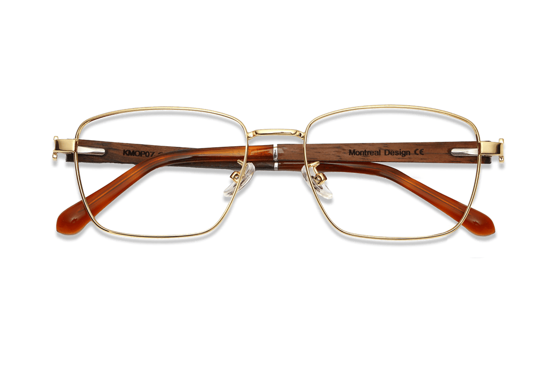 Fair Gold, Gafas cuadradas de metal dorado - Plegadas