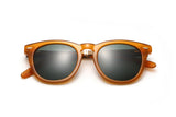 Sunset, Gafas de sol redondas-cuadradas naranjas con lentes verdes polarizadas - Plegadas