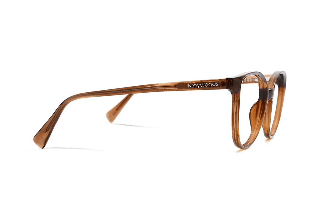Gafas Ovaladas de Acetato Marrón Sereno - Lado