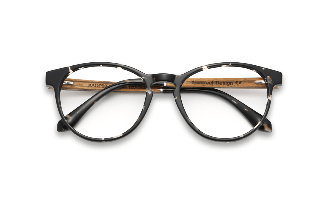 Gafas Ovaladas Hope Negro, Tortuga Negra - Plegadas