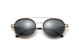 Aspen Plata, Gafas de sol redondas de doble puente - Plegadas