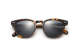 Carter, Gafas de sol cuadradas retro de tortuga verde - Plegadas