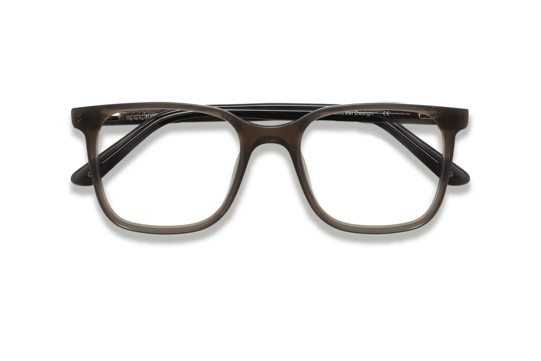 Marvel Gris, Gafas Cuadradas Sobredimensionadas de Acetato Gris - Plegadas