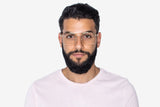 Hombre con gafas de aviador cuadradas retro Drive Gold
